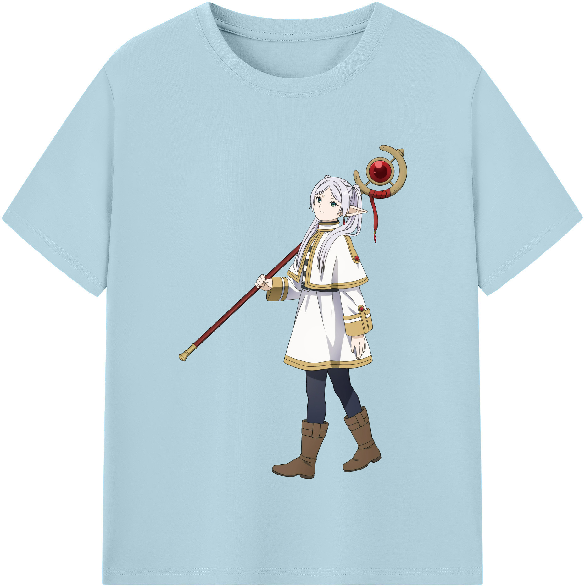 （画像用） 葬送のフリーレン Frieren 綿100％半袖Tシャツ（フロントプリント）